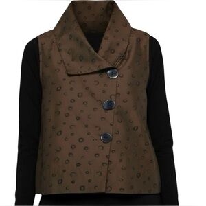 Liv by Habitat Vest Women’s Asymmetrical Buttons Artsy Eclectic Lagenlook Medium